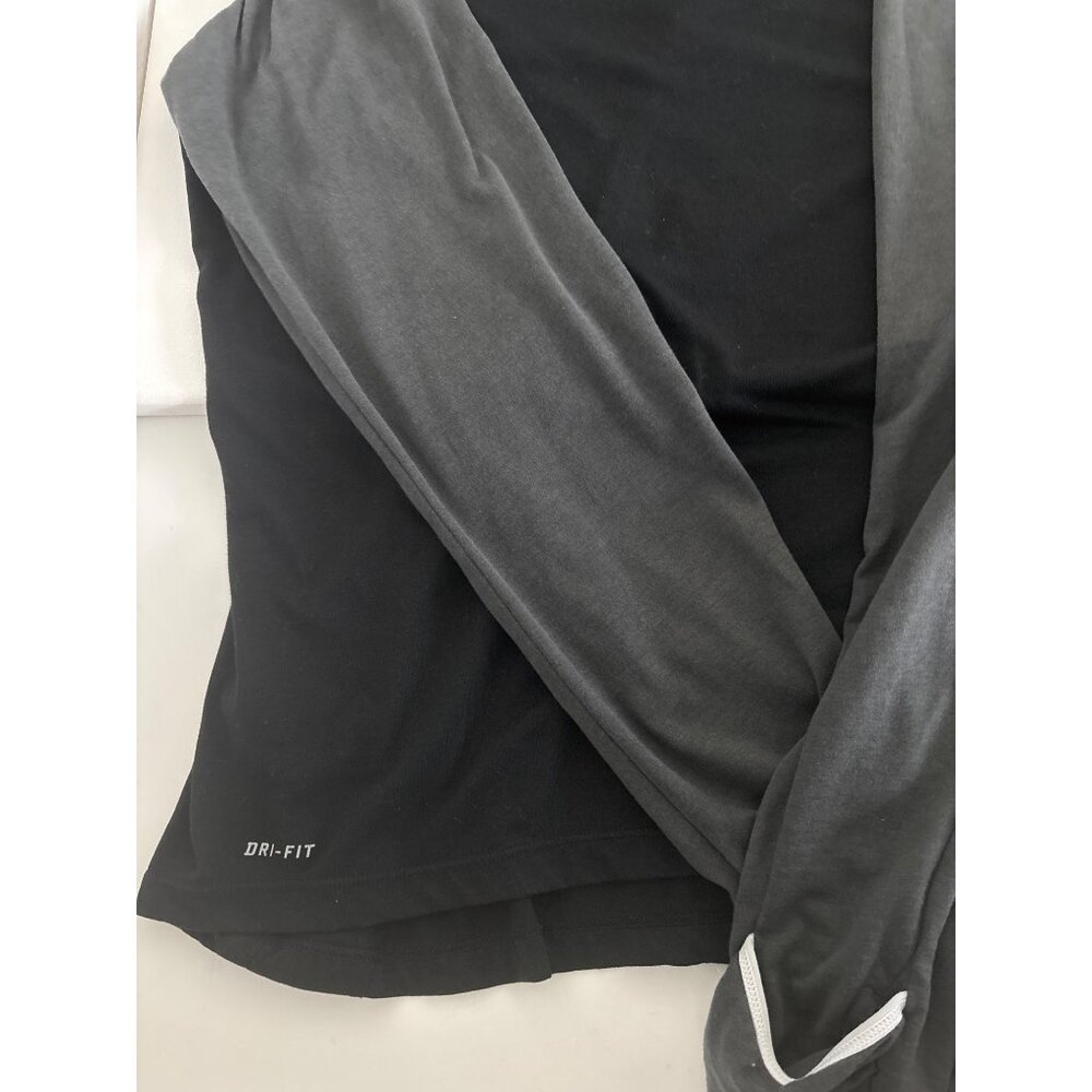 Nike Dri-Fit Running Hoodie Sz M Black Gray Athleisure Zipper Pocket (2013-2016) - Picture 11 of 11